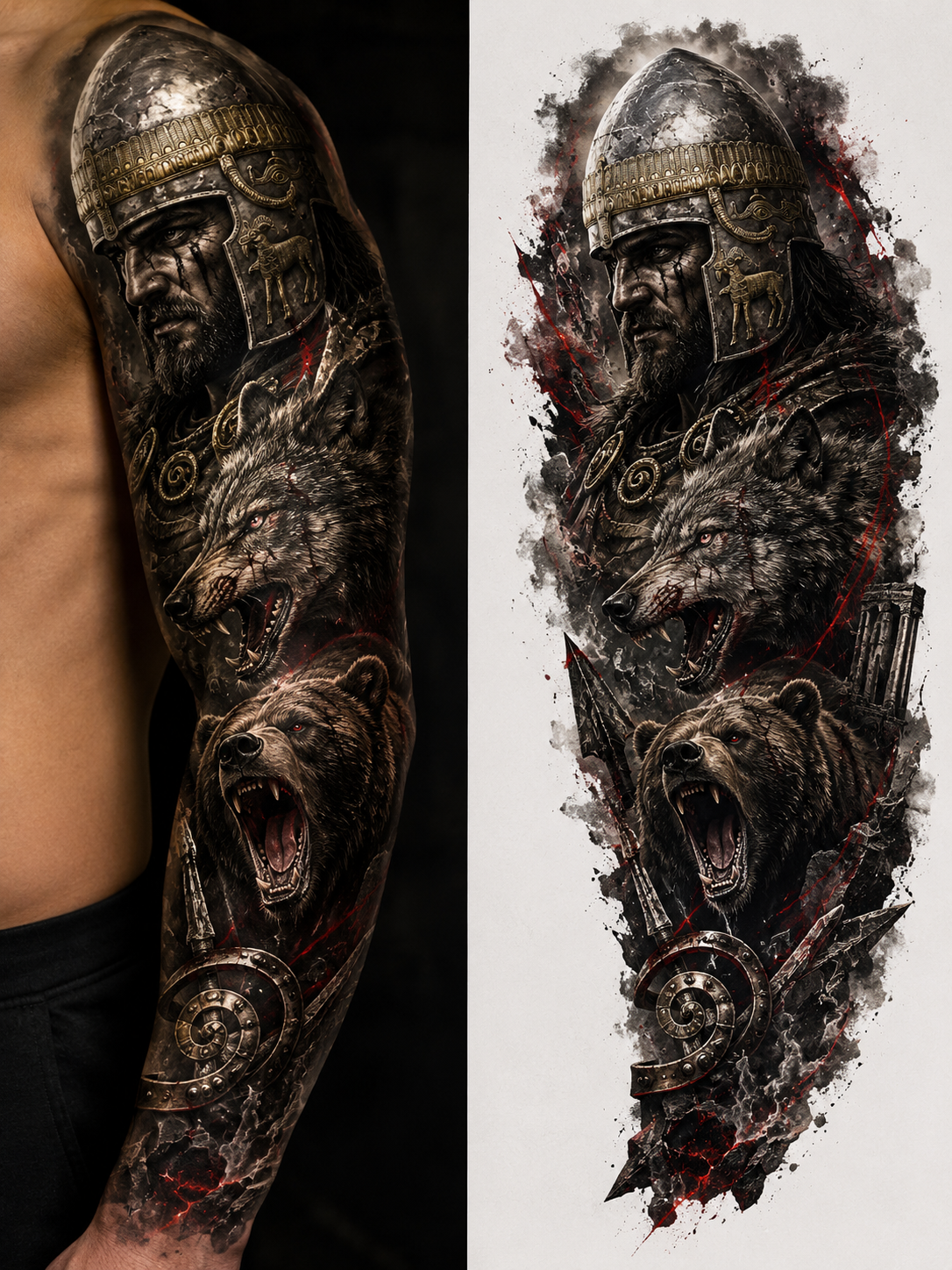 IRON BLOOD from the Dacian Warrior Sleeves — EUR 30 tattoo collection